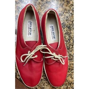 Vintage Rare Idlers by Florsheim Men's red leather lace-up sneakers Sz 9.5